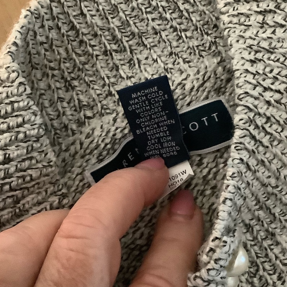 PRETTY NWT KAREN SCOTT 3X BLACK/WHITE/GRAY TWEED SWEATER - Picture 6 of 6